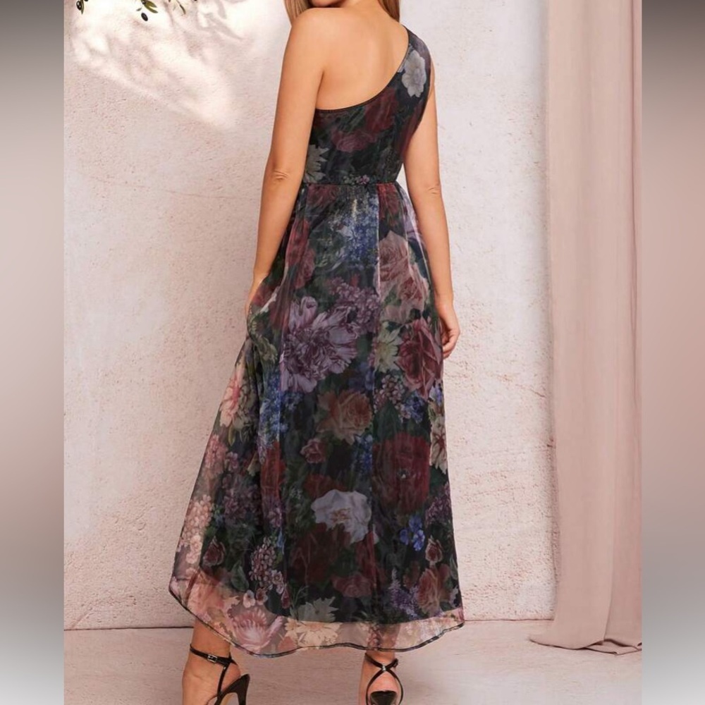 Floral One-Shoulder Dress - Picture 2 of 6